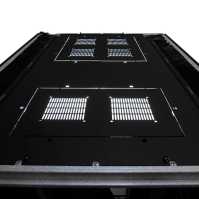 Highend Serverschrank ZSERVER - 45 HE - 800x1200 mm - 1500 kg Traglast - perforierte Tür/Doppeltür - schwarz