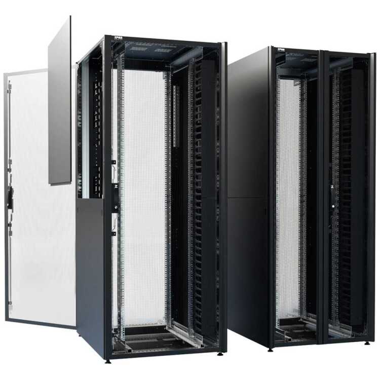 Highend Serverschrank ZSERVER - 45 HE - 600x1000 mm - 1500 kg Traglast - perforierte Tür/Doppeltür - schwarz