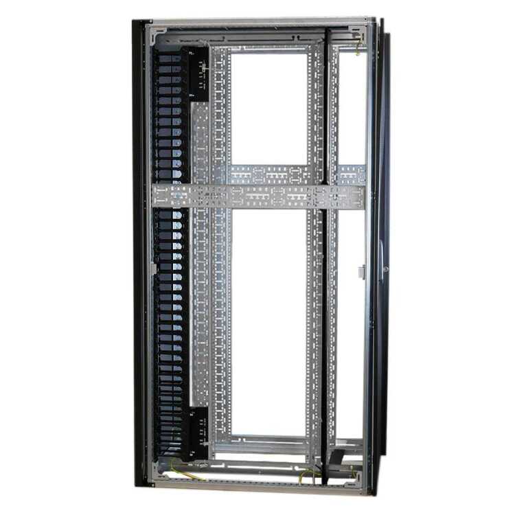 Highend Serverschrank ZSERVER - 45 HE - 600x1200 mm - 1500 kg Traglast - perforierte Tür/Doppeltür - schwarz
