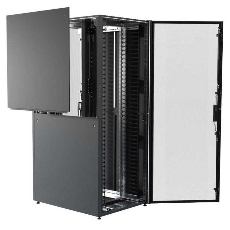 Highend Serverschrank ZSERVER - 47 HE - 800x1000 mm - 1500 kg Traglast - perforierte Türen - schwarz