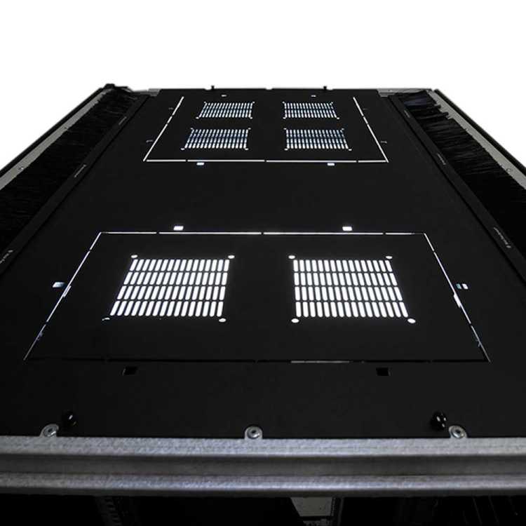 Highend Serverschrank ZSERVER - 42 HE - 600x1000 mm - 1500 kg Traglast - perforierte Tür/Doppeltür - lichtgrau