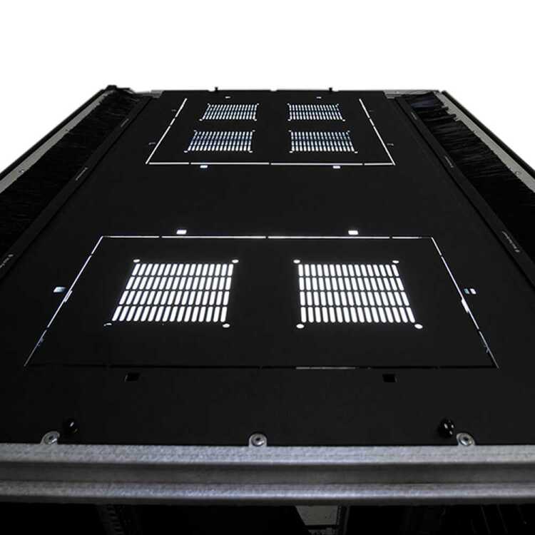 Highend Serverschrank ZSERVER - 42 HE - 600x1200 mm - 1500 kg Traglast - perforierte Tür/Doppeltür - lichtgrau