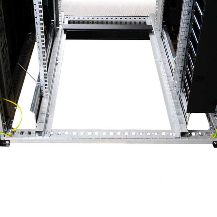Highend Serverschrank ZSERVER - 45 HE - 800x1200 mm - 1500 kg Traglast - perforierte Türen - lichtgrau