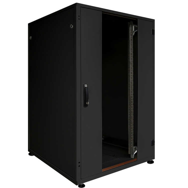 19"-Serverschrank SZB IT - 24 HE - 800 x 1000mm - Sichttür - Vollblechtür - schwarz