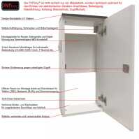 TNTboy® Netzwerk Design-Schrank für W-LAN Router - 2-fach Keystone-Träger - 4 HE 10"-Einbau - Montageplatte - reinweiss - Deckplatte Buche