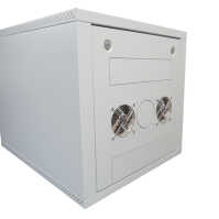 Kleiner schallgedämmter 19"-Serverschrank RCA von TRITON - 12 HE - 600x1000 mm - 2x Lüfter Silence Noctua - lichtgrau