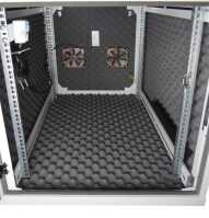 Kleiner schallgedämmter 19"-Serverschrank RCA von TRITON - 12 HE - 600x1000 mm - 2x Lüfter Silence Noctua - lichtgrau