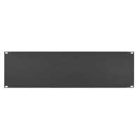 19"-Blindplatte/Rackblende - 3 HE - stabile Metall-Version - schwarz