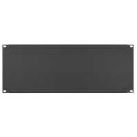 19"-Blindplatte/Rackblende - 4 HE - stabile Metall-Version - schwarz