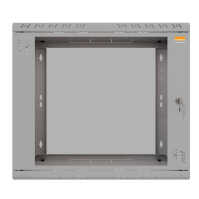 19"-Wandverteiler TAUNUS von IT-BUDGET - 9 HE - 450 mm Tiefe - Sichttür - Schloss - lichtgrau
