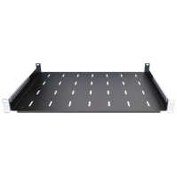 19"-Fachboden / Geräteablage - Tragkraft 40 kg - Tiefe 350 mm - tiefenvariable Befestigung - schwarz