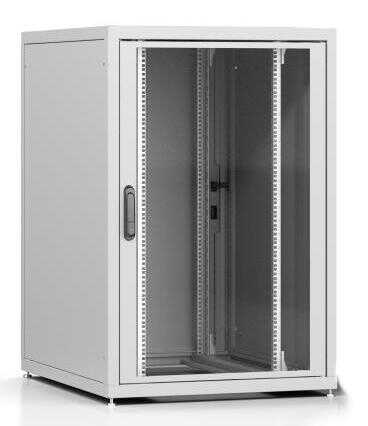 19"-Netzwerkschrank PX Rack SCHÄFER - BxT 800 x 600 mm - 25 HE - Sichttür/Vollblechtür - lichtgrau