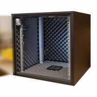 Schallgedämmter 19"-Schrank SILENCE RACK Office - 15 HE - 600x600 mm - schwarz
