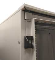 IS-1 High-End Serverrack SCHÄFER mit Cosmotec - Stulz Kühlgerät - Kühlleistung 330 bis 5200 W - Sichttür - Vollblechtür - 43 HE - BxT 800x1000 mm - Sockel - lichtgrau
