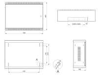 19"-Wandverteiler - platzsparender 3 HE tiefenvariabler Vertikal-Einbau - Tiefe 180 mm - Einbautiefe bis 300 mm - lichtgrau