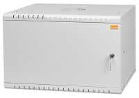 19"-Wandverteiler TAUNUS von IT-BUDGET - 6 HE - 450 mm Tiefe - Vollblechtür - Schloss - lichtgrau