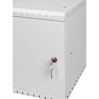 19"-Wandverteiler TAUNUS von IT-BUDGET - 6 HE - 450 mm Tiefe - Vollblechtür - Schloss - lichtgrau