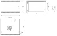 19"-Wandverteiler von IT-BUDGET - 6 HE - 450 mm Tiefe - Vollblechtür - Schloss - lichtgrau