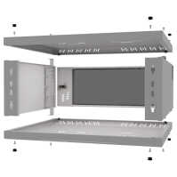 19"-Wandverteiler TAUNUS von IT-BUDGET - 4 HE - 450 mm Tiefe - Sichttür - Schloss - lichtgrau
