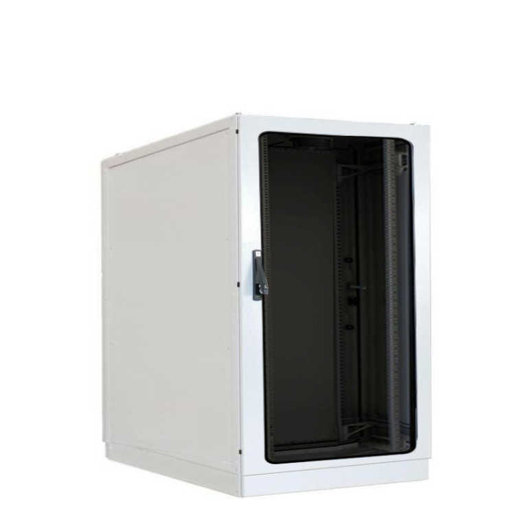 19"-Serverschrank SZE2 - Schutzart IP54 - 24 HE - BxT 800 x 1000 mm - Sichttür - Vollblechtür - Sockel - lichtgrau