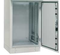 Serverschrank SZE2 mit Klimaanlage von Cosmotec/Stulz - Kühlleistung 300 - 3000 W - 24 HE - 600x1000 mm - Vollblechtüren - Sockel - lichtgrau
