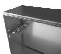 19"-Netzwerkschrank Edelstahl ELDON - für Chemie-, Gastro-, Lebensmittel-Bereich - 4 HE Vertikaleinbau - HBT 600x600x300 mm