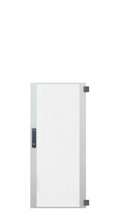 Perforierte Tür mit 80% Luftdurchlass für SZB IT Rack mit 24 HE x 600 mm Breite - 3-Punkt-Schliessung - lichtgrau