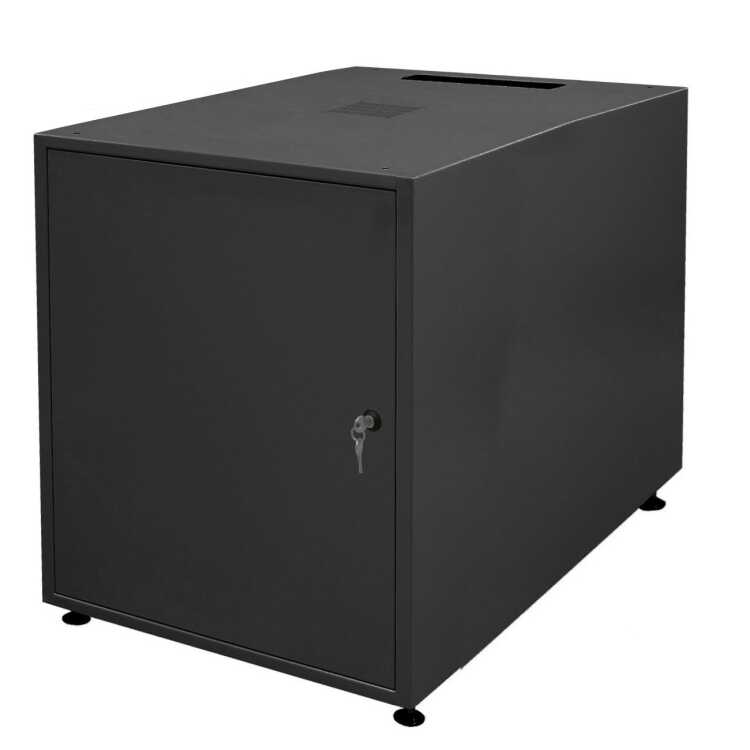 19"-Serverschrank SJB - 15 HE - BxT 600x800 mm - Vollblechtür - Rückwand - schwarz