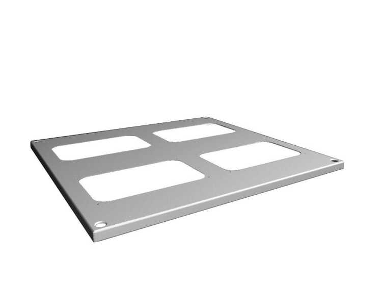 Dachblech für VX IT Racks von RITTAL mit Schrankmaßen BxT 600x600 mm - für Kabeleinführungsflansche