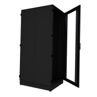 IS-1 Serverrack SCHÄFER mit Cosmotec/Stulz Kühlgerät - Kühlleistung 300 bis 5200 W - Sichttür - Vollblechtür - 43 HE - 800x1000 mm - Sockel - schwarz