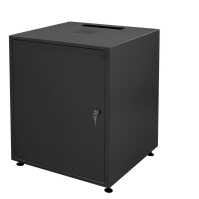 19"-Netzwerkschrank SJB - 18 HE - BxT 600x600 mm - Vollblechtür - Rückwand - schwarz