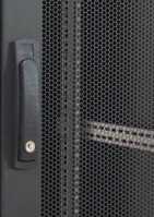 Perforierte Tür mit 80% Luftdurchlass für SZB IT Rack mit 42 HE x 600 mm Breite - 3-Punkt-Schliessung - schwarz