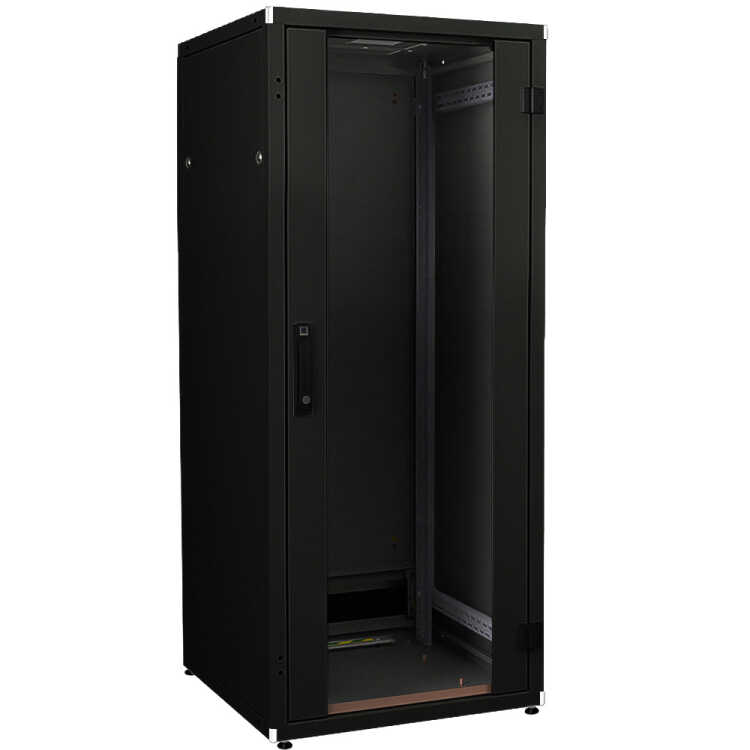 19"-Netzwerkschrank SZB IT - 33 HE - 600 x 800 mm - Frontsichttür mit Schwenkhebel - Vollblechrücktür - schwarz