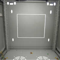 19"-Netzwerkschrank - 6 HE - BxT 570 x 450 mm - Sichttür - Seiten abnehmbar - Wand- + Standmontage - lichtgrau