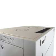 19"-Netzwerkschrank SWA von IT-BUDGET - 6 HE - BxT 570 x 450 mm - Sichttür - Seiten abnehmbar - Wand- + Standmontage - lichtgrau
