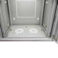 19"-Netzwerkschrank SWA von IT-BUDGET - 6 HE - BxT 570 x 450 mm - Sichttür - Seiten abnehmbar - Wand- + Standmontage - lichtgrau