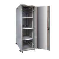 19"-Serverschrank SRK von IT-BUDGET - Komplettset - 42 HE - BxT 600x1000 mm - Sicht-/Vollblechtür - 4 Aktiv-Lüfter - Flatpack - lichtgrau