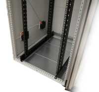 Staubschutz 19"-Serverschrank VX IT Rack RITTAL resistered - inkl. 3 Aktiv-Lüftern - 42 HE - BxT 800x800 mm - Sicht-/Vollblechtür - lichtgrau