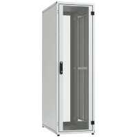 19"-Netzwerkschrank SZB IT - 42 HE - 600 x 600 mm - perforierte Türen vorne und hinten - lichtgrau