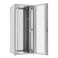 19"-Serverschrank SZB IT - 42 HE - 800 x 800 mm - perforierte Türen vorne und hinten - lichtgrau