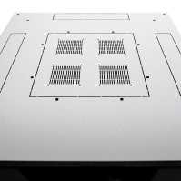 19"-Serverschrank SZB IT - 42 HE - 800 x 800 mm - perforierte Türen vorne und hinten - lichtgrau