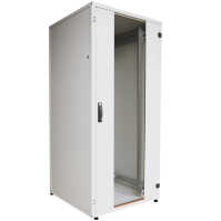 19"-Serverschrank SZB IT - 42 HE - 800 x 1000 mm - Sichttür - perforierte, geteilte Doppel-Rücktür - lichtgrau