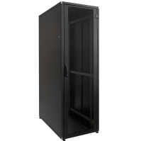 19"-Netzwerkschrank SZB IT - 42 HE - 600 x 800 mm - perforierte Fronttür - perforierte, geteilte Doppel-Rücktür - schwarz