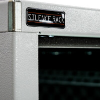 Schallgedämmter Serverschrank SILENCE RACK - 18 HE - 2 SILENT-Lüfter - 800 x 800 mm - Glastür - Rückwand - lichtgrau