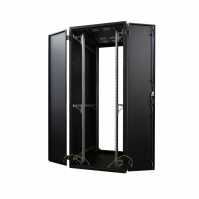 19"-Serverschrank SZB IT - 42 HE - 800 x 1000 mm - geteilte Doppel-Vollblechtüren vorne und hinten - schwarz