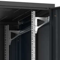 19"-Serverschrank SZB IT - 42 HE - 800 x 1200 mm - Sichttür - perforierte, geteilte Doppel-Rücktür - schwarz