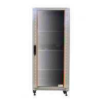 19"-Serverschrank SRK von IT-BUDGET - Komplettset - 27 HE - BxT 600x1000 mm - Sicht-/Vollblechtür - 4 Aktiv-Lüfter - montiert - lichtgrau