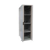 19"-Serverschrank SRK von IT-BUDGET - Komplettset - 42 HE - BxT 600x1000 mm - Sicht-/Vollblechtür - 4 Aktiv-Lüfter - montiert - lichtgrau