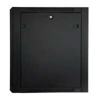 19"-Netzwerkschrank SWA von IT-BUDGET - 12 HE - BxT 570 x 600 mm - Sichttür - Seiten abnehmbar - Wand- + Standmontage - schwarz