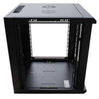 19"-Netzwerkschrank SWA von IT-BUDGET - 12 HE - BxT 570 x 600 mm - Sichttür - Seiten abnehmbar - Wand- + Standmontage - schwarz